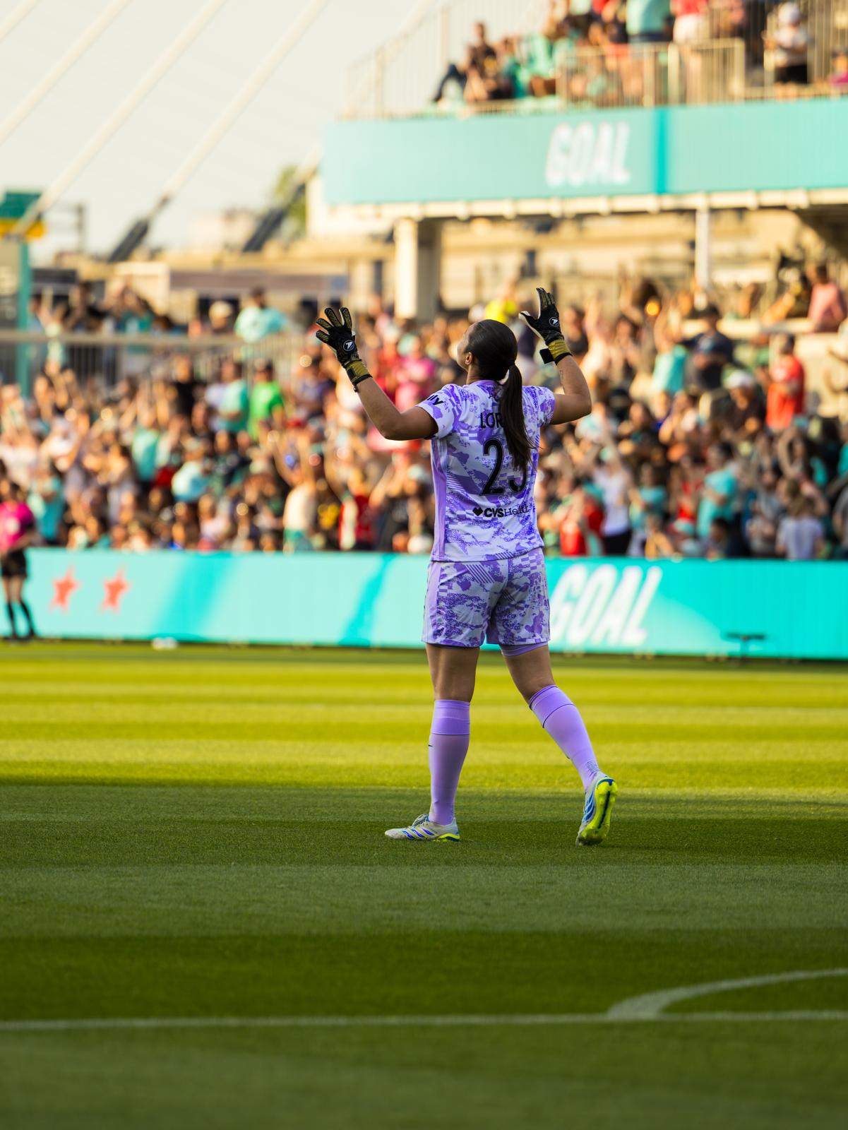 Lorena celebrates after KC Current score