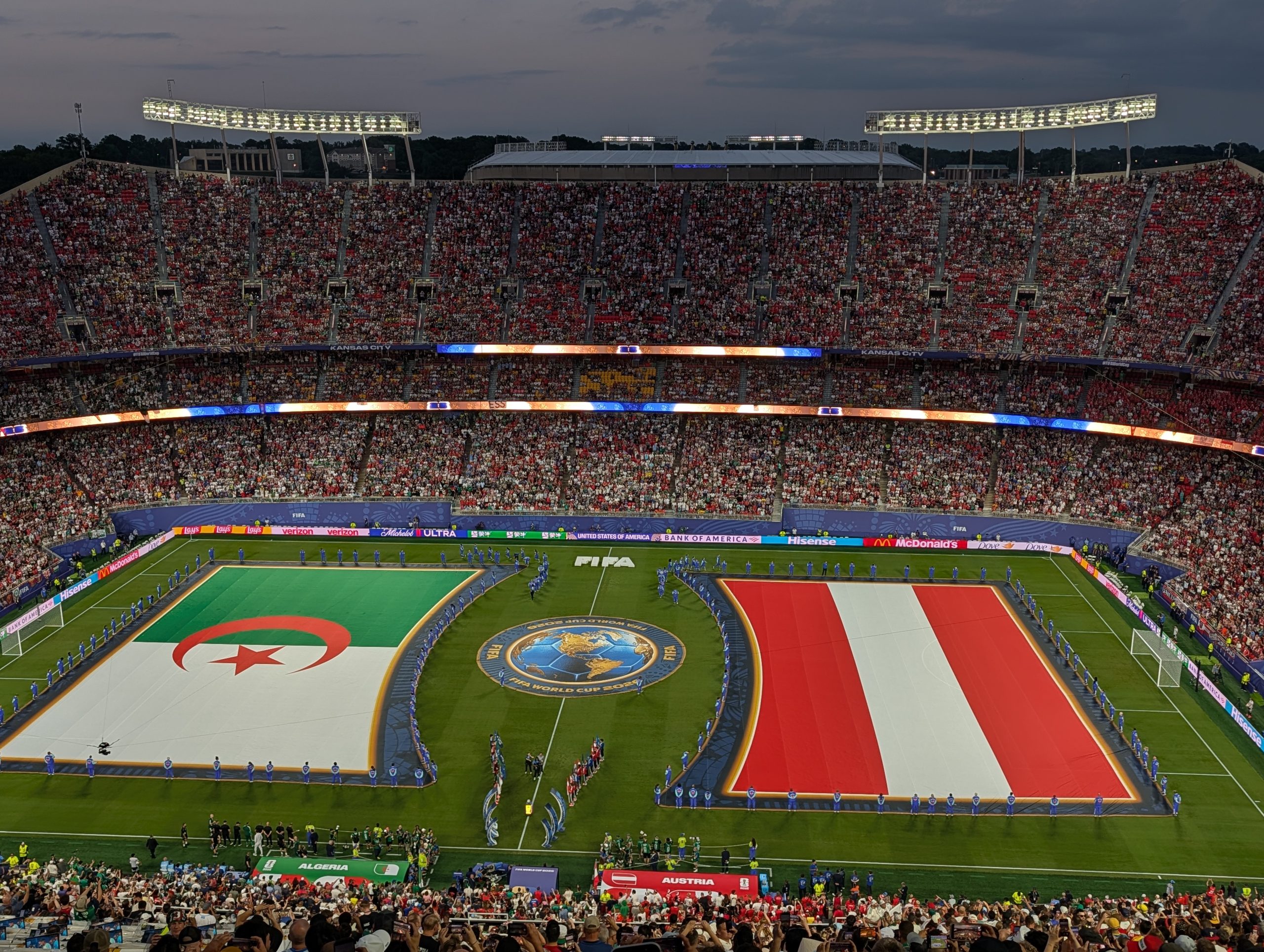 Pre-kick off ahead of Algeria vs Austria on the final day of Group J in the World Cup 2026 in Kansas City, MO.