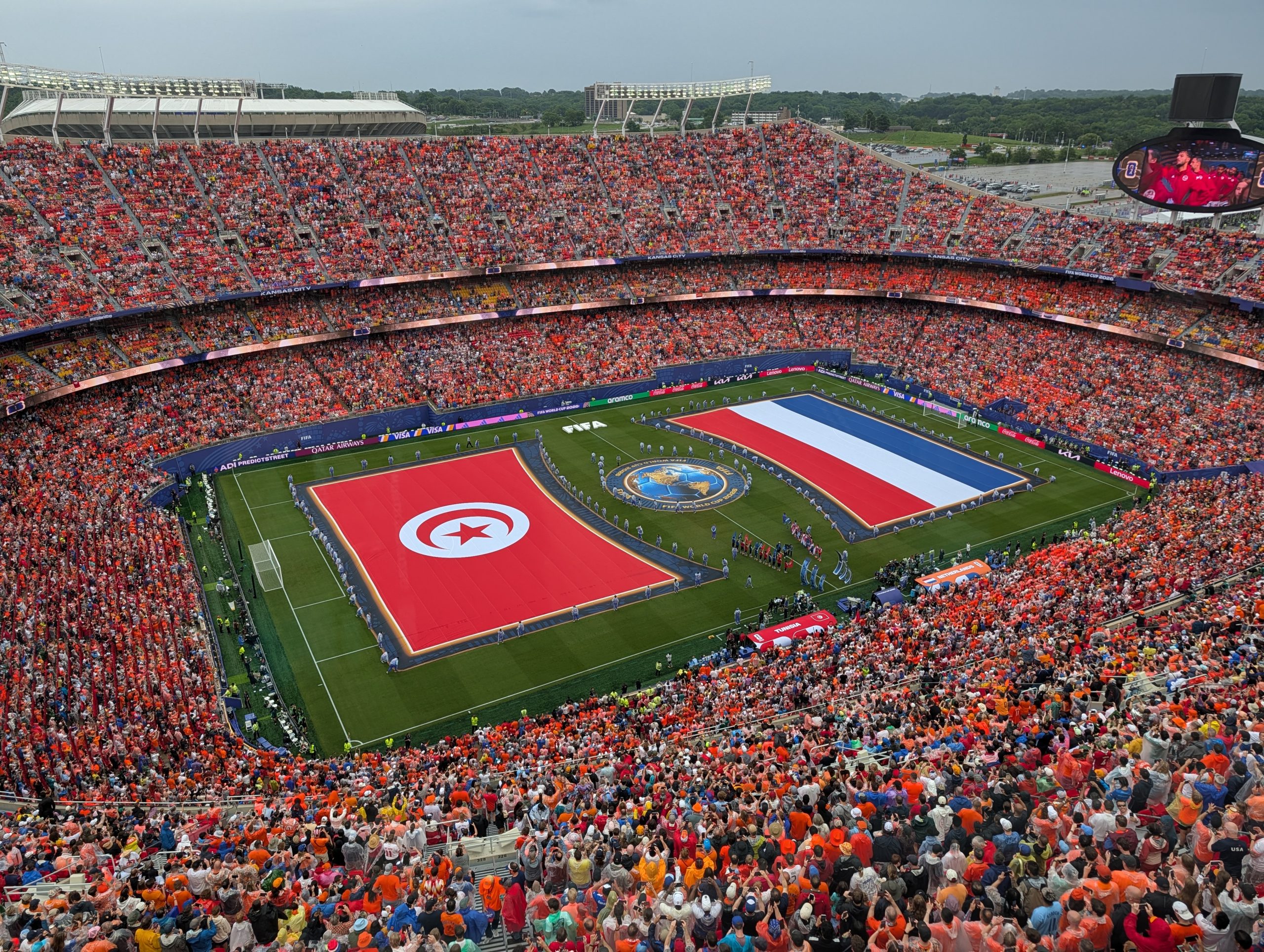 Pre-game festivities at Netherlands vs Tunisia in the final group stage match of the 2026 World Cup.